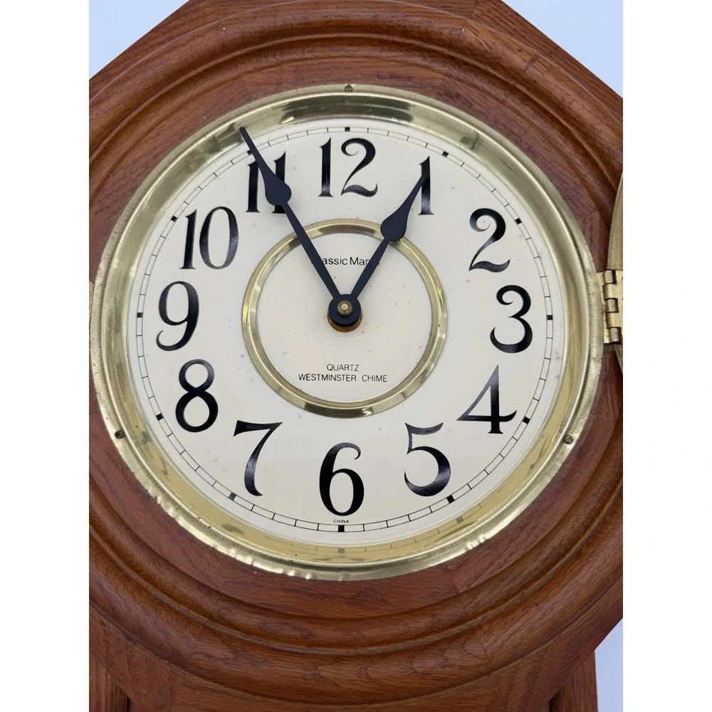 Vintage Regulator Classic Manor Clock Westminster Chime Quartz Pendulum Missing